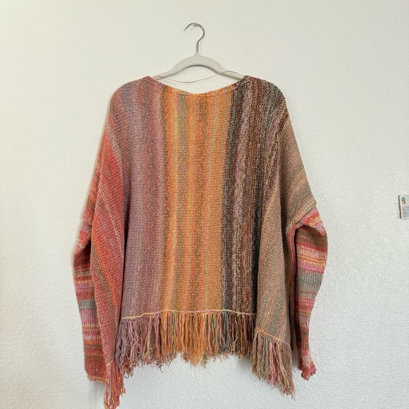 Free People Radiate Striped Pullover Fringed NWT Confetti Combo Sweater Size M - Picture 10 of 12